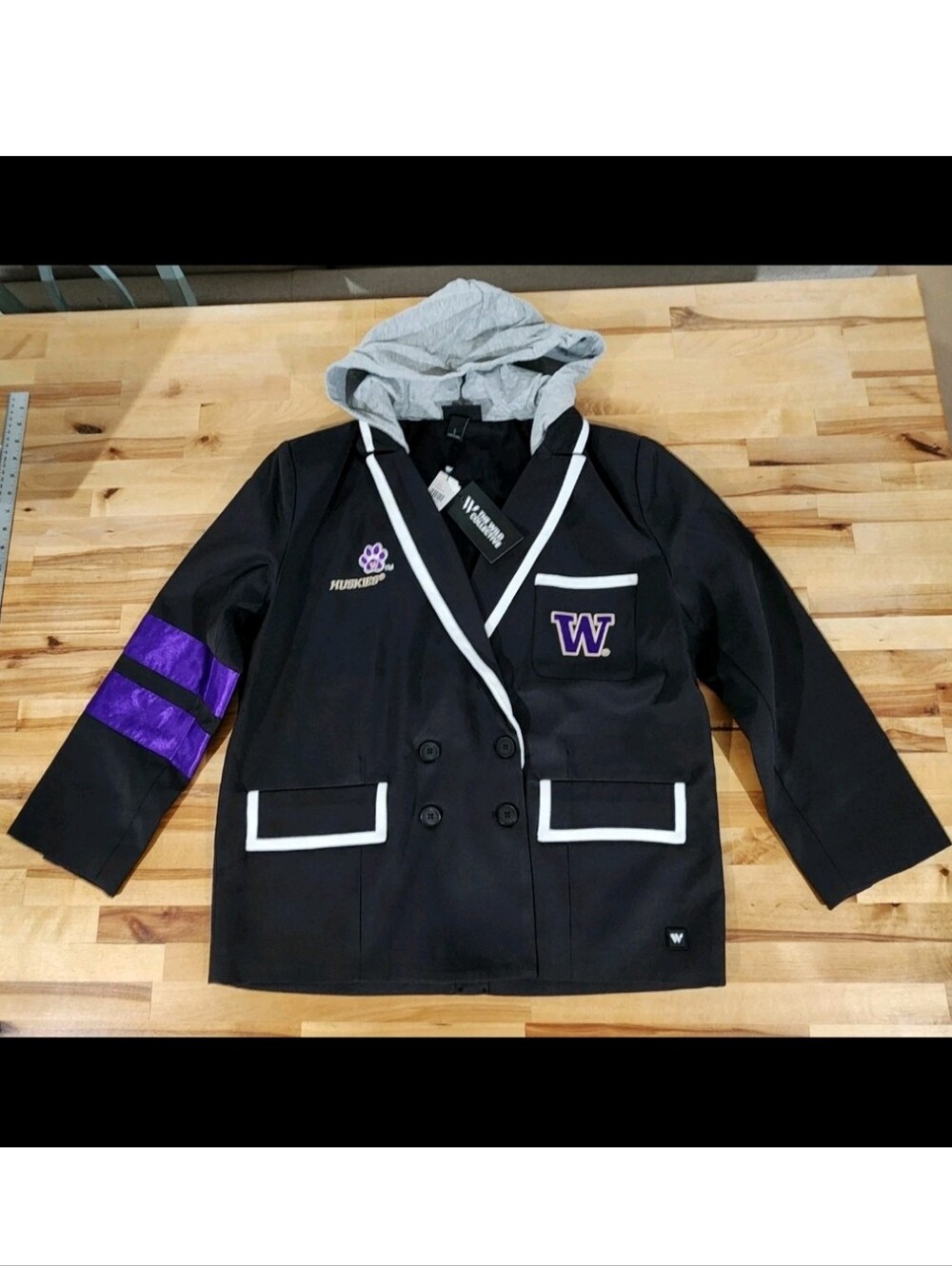 University of Washington Huskies Womens Blazer Jacket Sz Large Anthropologie NWT
